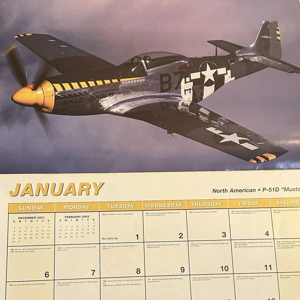 2002 Ghost Warbirds Calendar AKZO Nobel/Sparta P-51D P-47D F6F A26C P-40C . . .